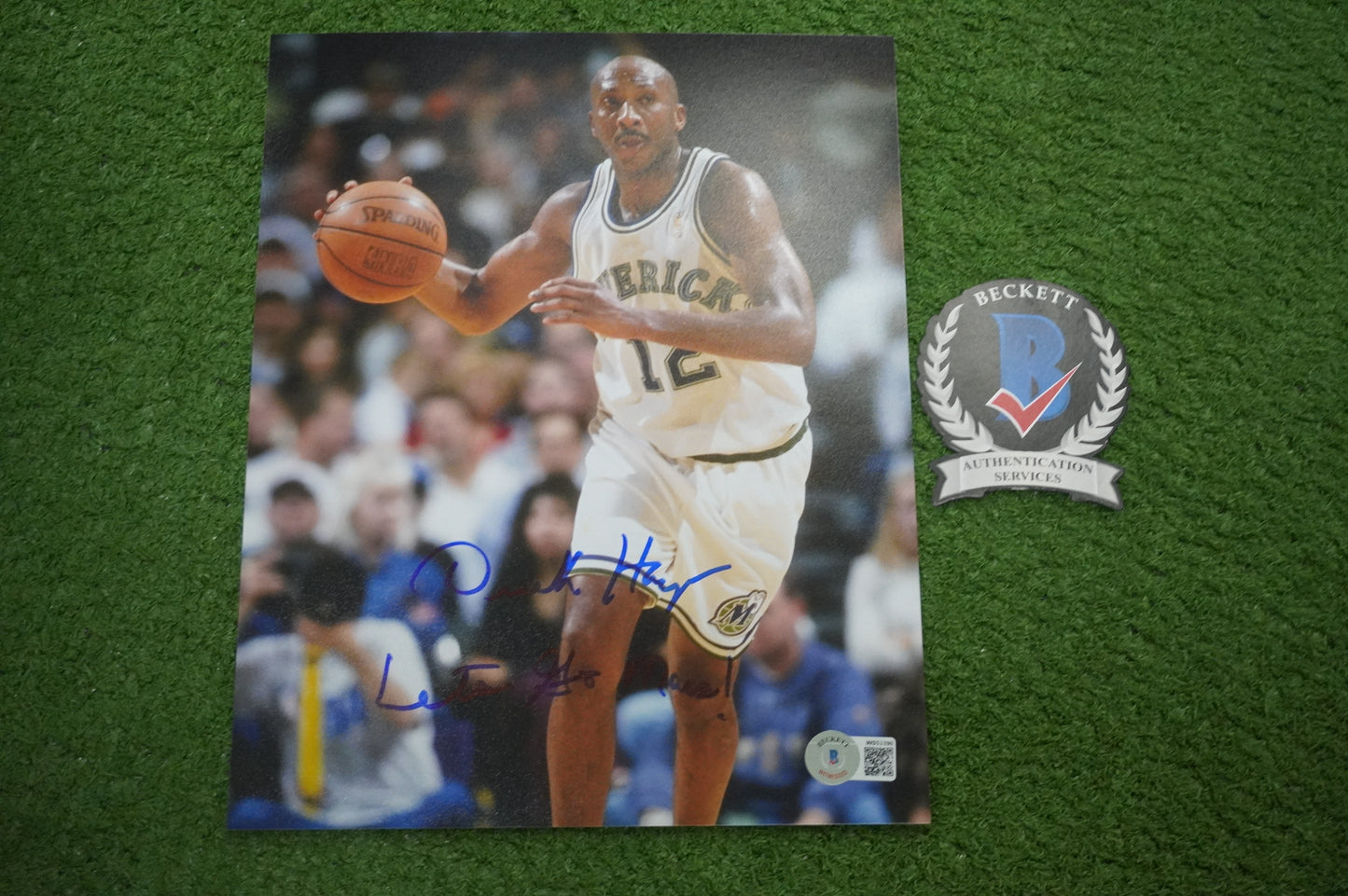 DEREK HARPER DALLAS MAVERICKS MAVS SIGNED 8x10 PHOTO w/INSC Knicks BAS COA