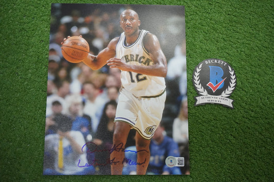 DEREK HARPER DALLAS MAVERICKS MAVS SIGNED 8x10 PHOTO w/INSC Knicks BAS COA