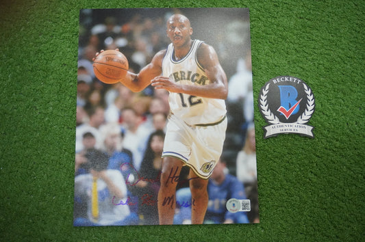 DEREK HARPER DALLAS MAVERICKS MAVS SIGNED 8x10 PHOTO w/INSC Knicks BAS COA