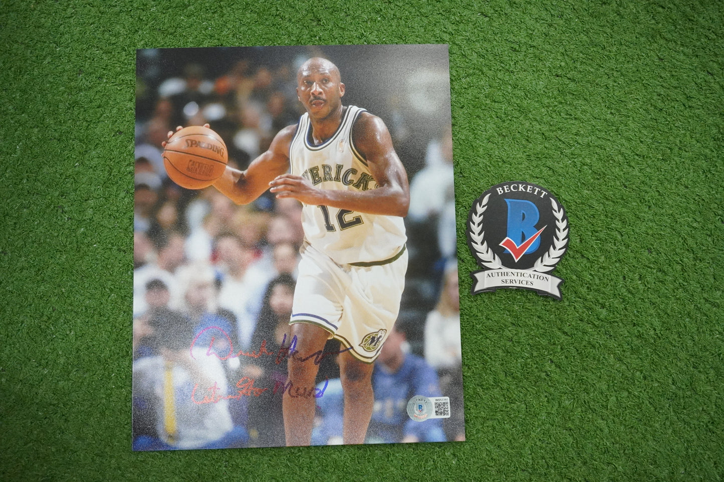 DEREK HARPER DALLAS MAVERICKS MAVS SIGNED 8x10 PHOTO w/INSC Knicks BAS COA