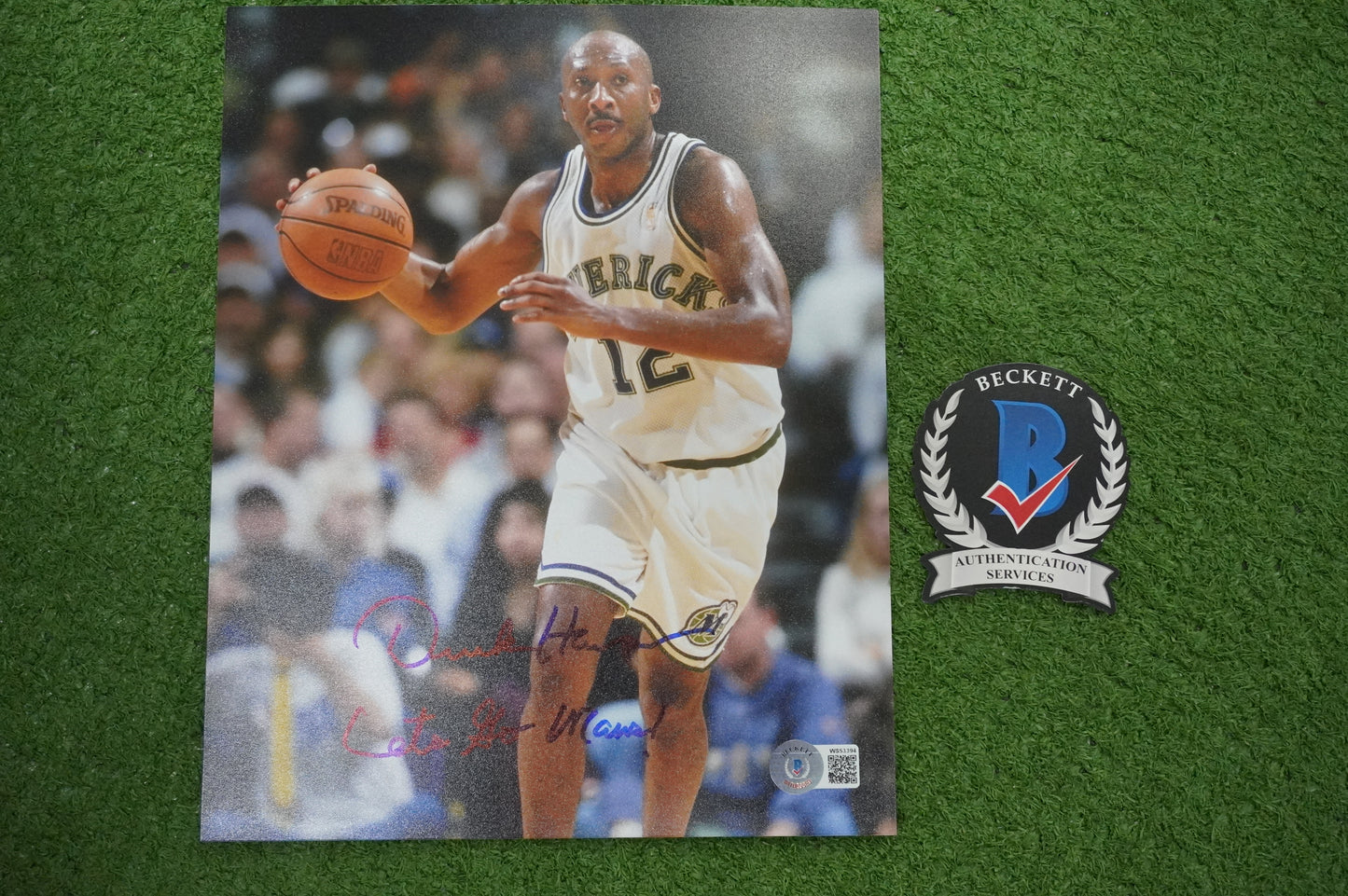 DEREK HARPER DALLAS MAVERICKS MAVS SIGNED 8x10 PHOTO w/INSC Knicks BAS COA
