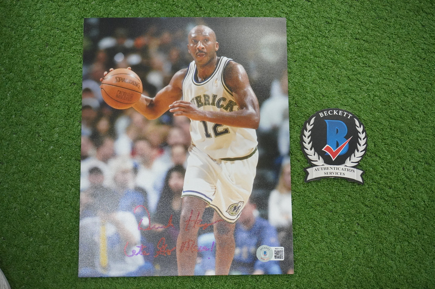 DEREK HARPER DALLAS MAVERICKS MAVS SIGNED 8x10 PHOTO w/INSC Knicks BAS COA