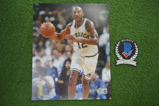 DEREK HARPER DALLAS MAVERICKS MAVS SIGNED 8x10 PHOTO w/INSC Knicks BAS COA