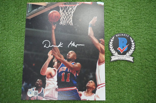 DEREK HARPER Signed 8x10 Photo NEW YORK KNICKS DALLAS MAVERICKS BAS COA