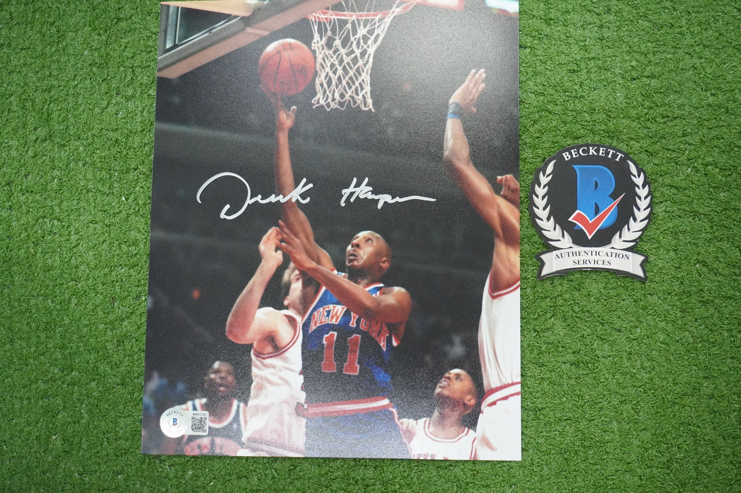 DEREK HARPER Signed 8x10 Photo NEW YORK KNICKS DALLAS MAVERICKS BAS COA