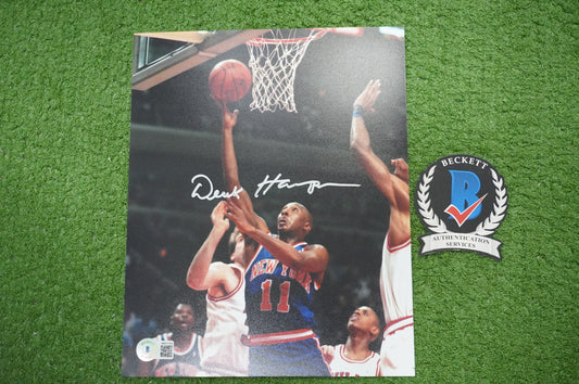 DEREK HARPER Signed 8x10 Photo NEW YORK KNICKS DALLAS MAVERICKS BAS COA