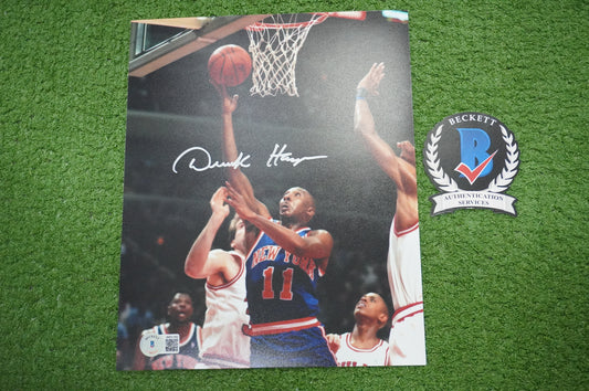 DEREK HARPER Signed 8x10 Photo NEW YORK KNICKS DALLAS MAVERICKS BAS COA