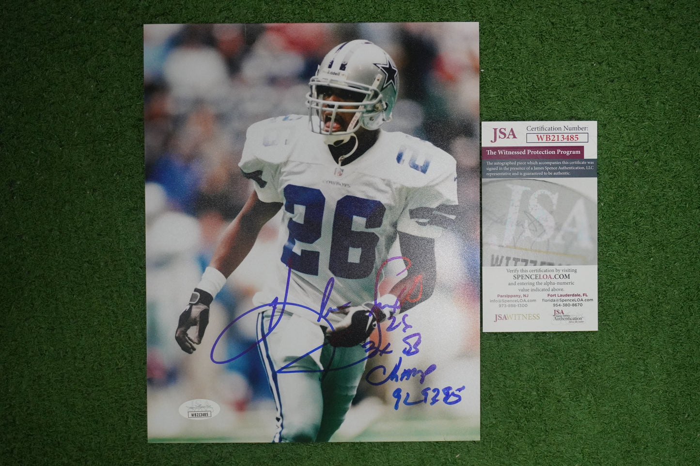 KEVIN SMITH DALLAS COWBOYS SIGNED 8x10 PHOTO with 3X SB CHAMPS JSA COA