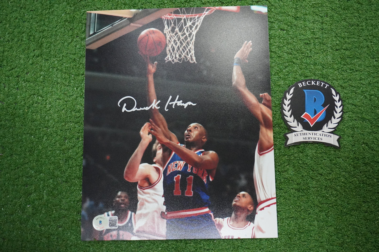 DEREK HARPER Signed 8x10 Photo NEW YORK KNICKS DALLAS MAVERICKS BAS COA