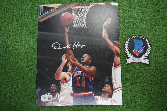 DEREK HARPER Signed 8x10 Photo NEW YORK KNICKS DALLAS MAVERICKS BAS COA