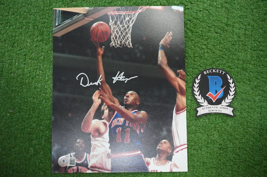 DEREK HARPER Signed 8x10 Photo NEW YORK KNICKS DALLAS MAVERICKS BAS COA