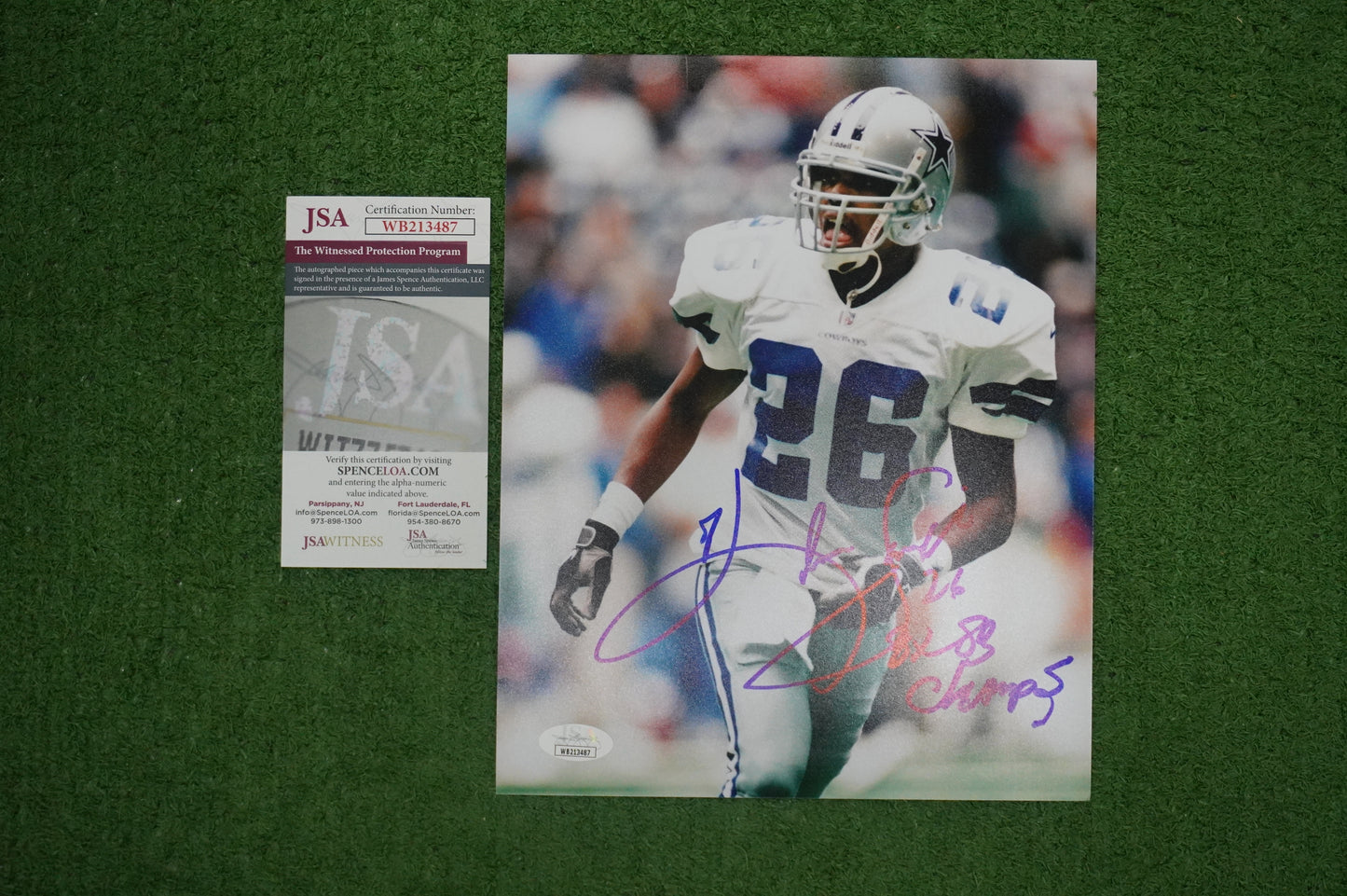 KEVIN SMITH DALLAS COWBOYS SIGNED 8x10 PHOTO with 3X SB CHAMPS JSA COA