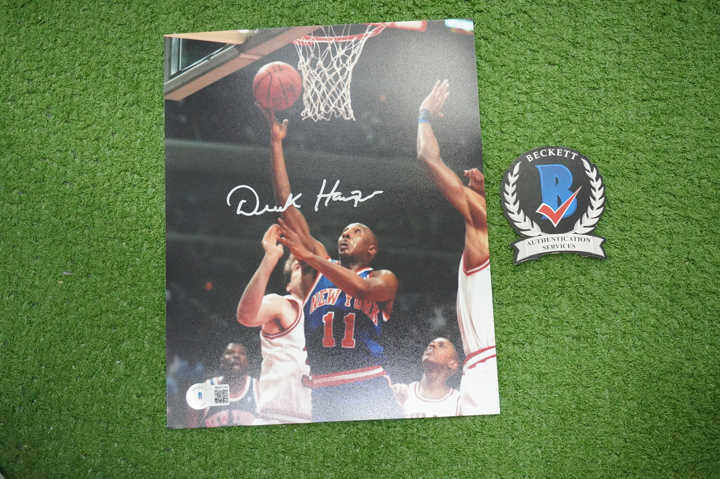 DEREK HARPER Signed 8x10 Photo NEW YORK KNICKS DALLAS MAVERICKS BAS COA