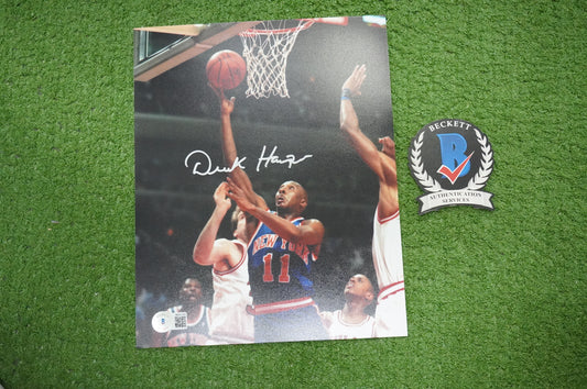 DEREK HARPER Signed 8x10 Photo NEW YORK KNICKS DALLAS MAVERICKS BAS COA