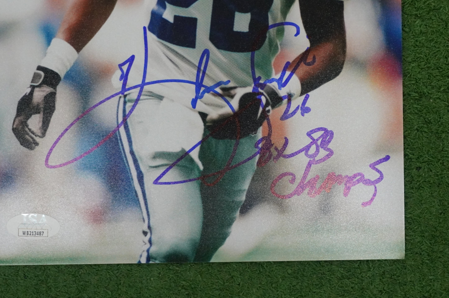 KEVIN SMITH DALLAS COWBOYS SIGNED 8x10 PHOTO with 3X SB CHAMPS JSA COA