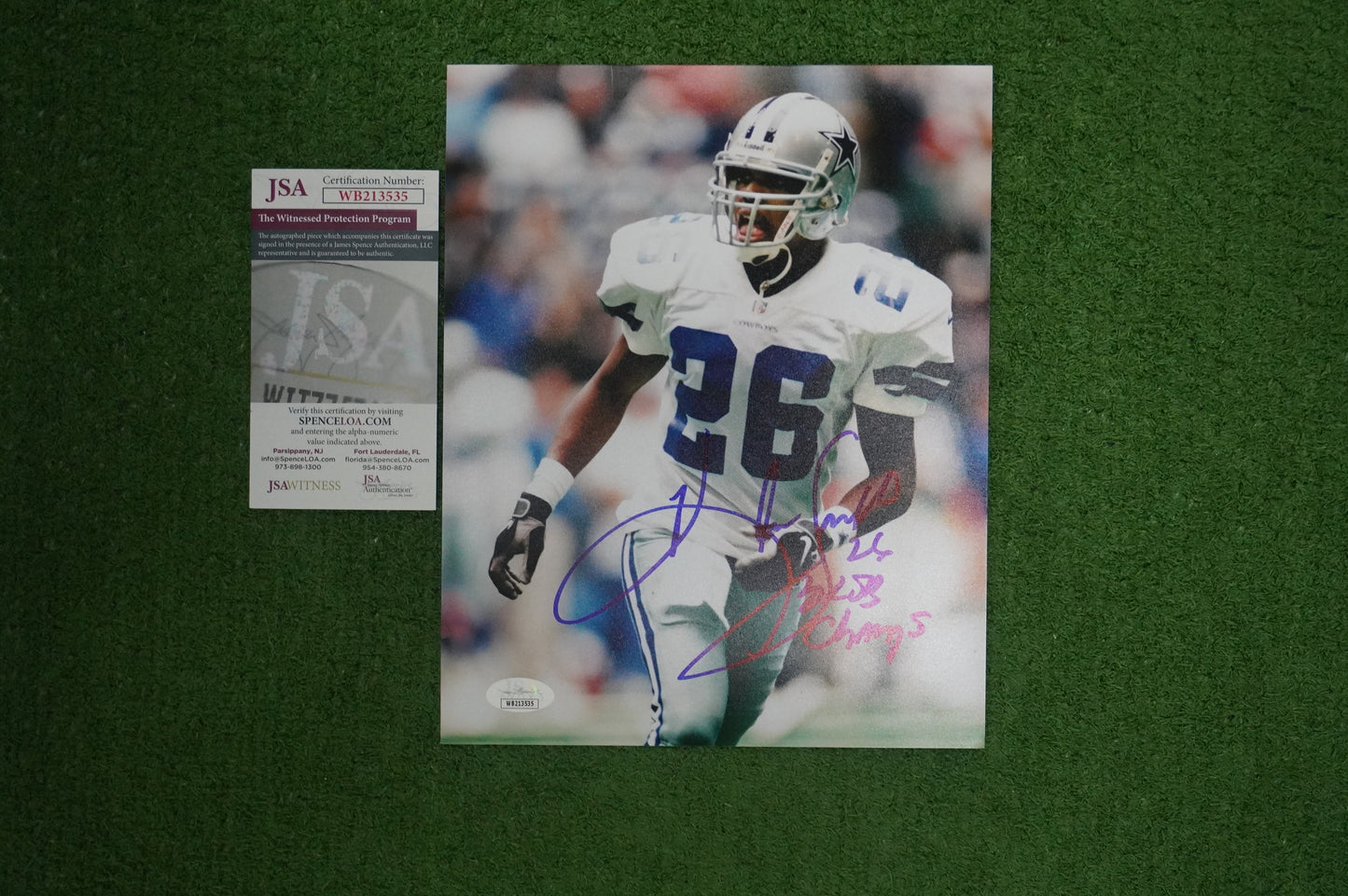 KEVIN SMITH DALLAS COWBOYS SIGNED 8x10 PHOTO with 3X SB CHAMPS JSA COA