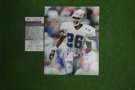 KEVIN SMITH DALLAS COWBOYS SIGNED 8x10 PHOTO with 3X SB CHAMPS JSA COA