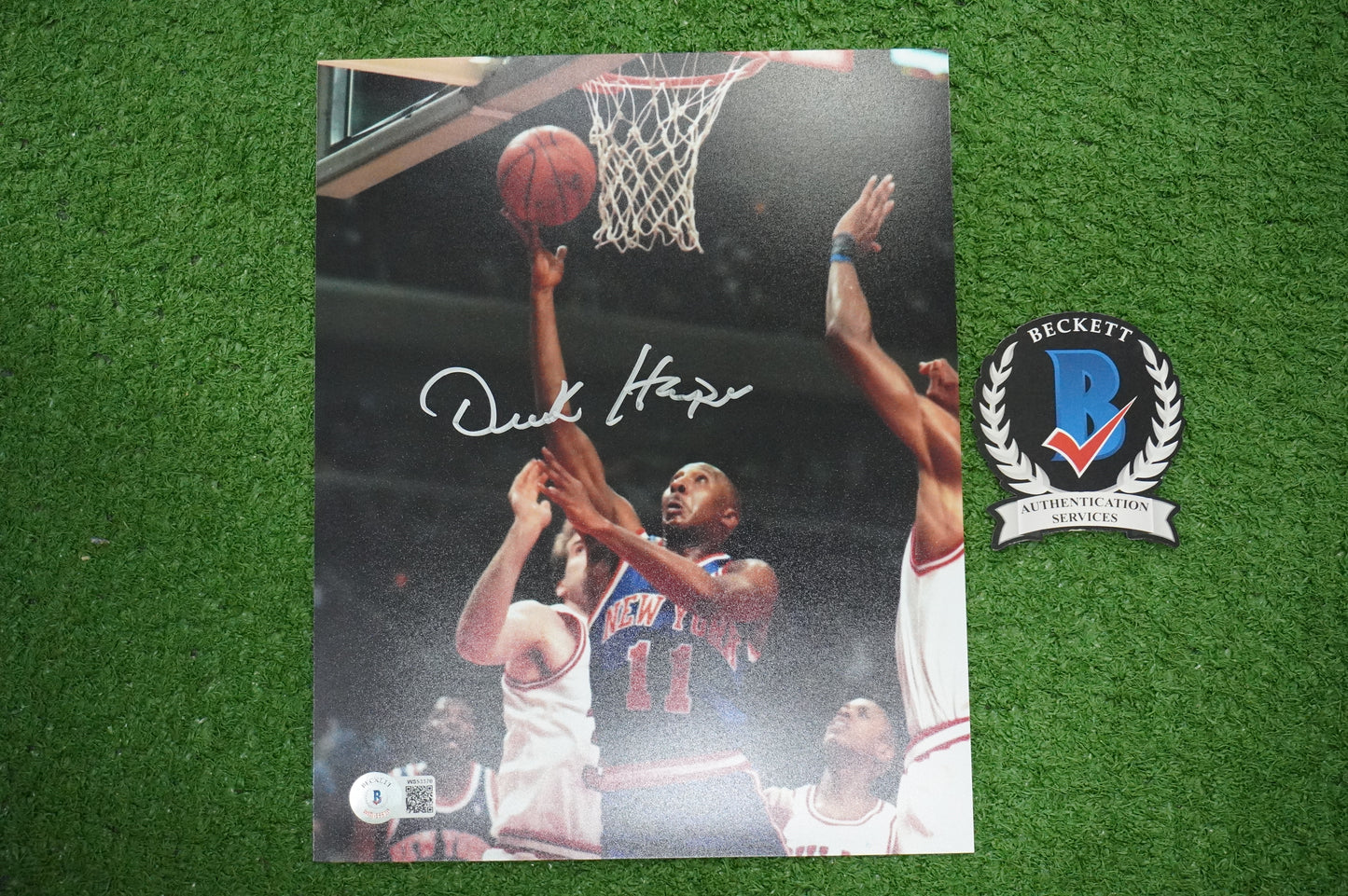 DEREK HARPER Signed 8x10 Photo NEW YORK KNICKS DALLAS MAVERICKS BAS COA