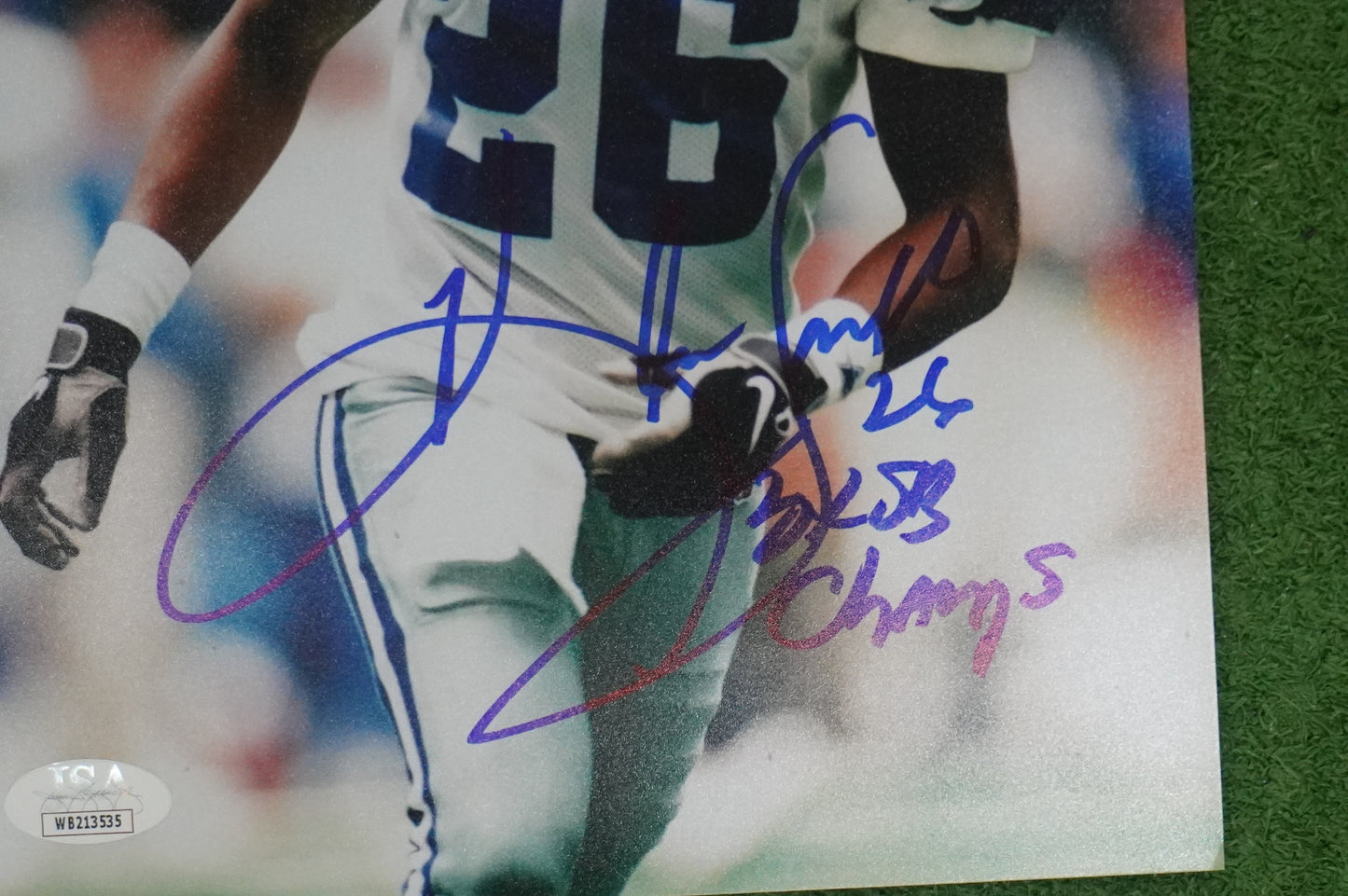 KEVIN SMITH DALLAS COWBOYS SIGNED 8x10 PHOTO with 3X SB CHAMPS JSA COA