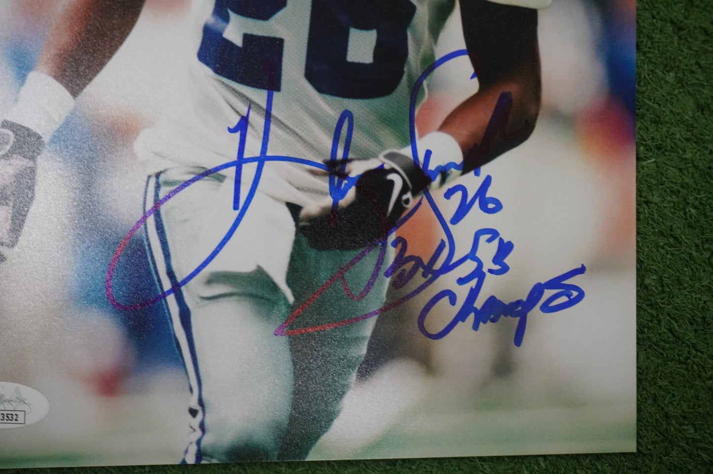 KEVIN SMITH DALLAS COWBOYS SIGNED 8x10 PHOTO with 3X SB CHAMPS JSA COA