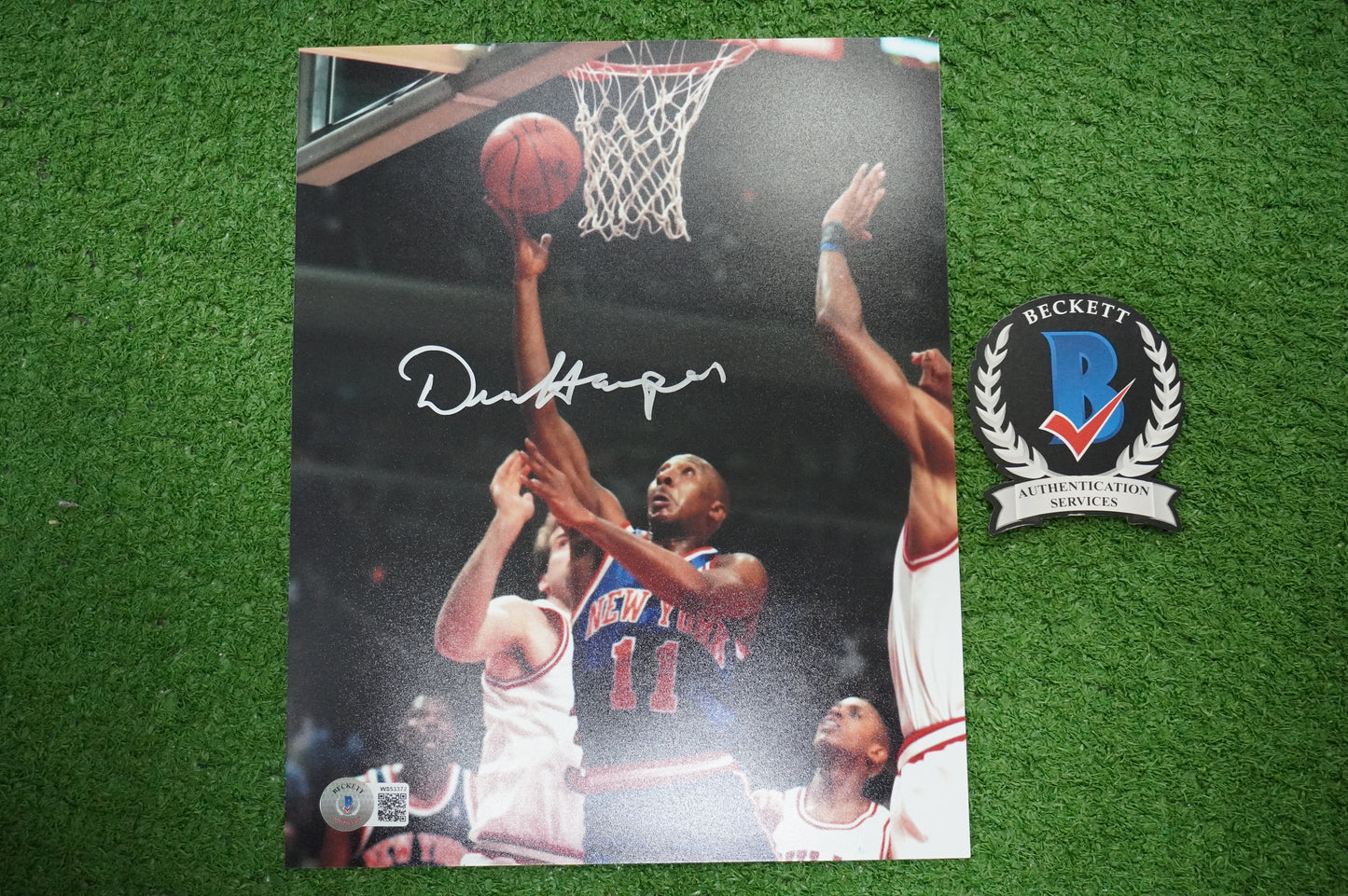 DEREK HARPER Signed 8x10 Photo NEW YORK KNICKS DALLAS MAVERICKS BAS COA