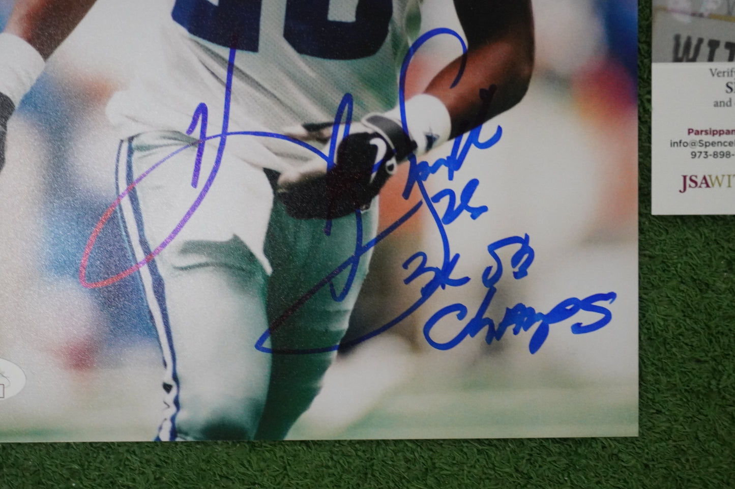KEVIN SMITH DALLAS COWBOYS SIGNED 8x10 PHOTO with 3X SB CHAMPS JSA COA