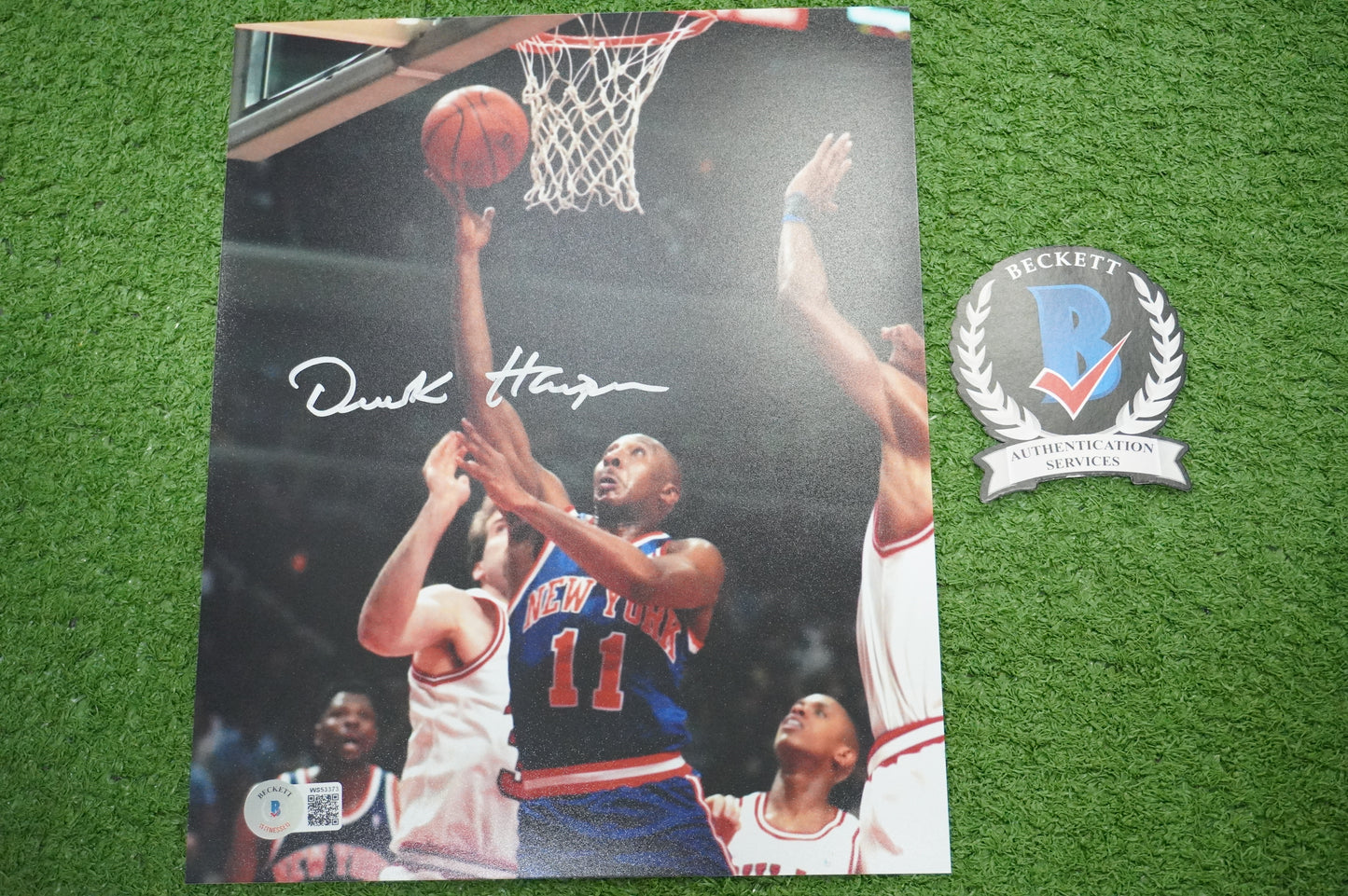 DEREK HARPER Signed 8x10 Photo NEW YORK KNICKS DALLAS MAVERICKS BAS COA