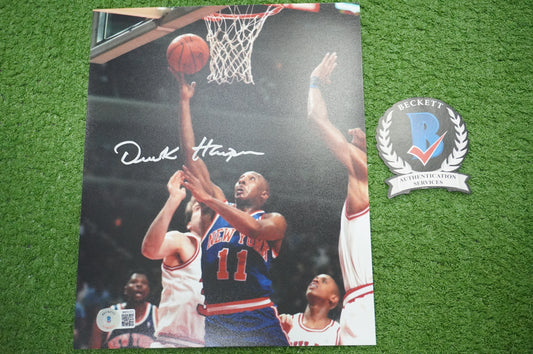 DEREK HARPER Signed 8x10 Photo NEW YORK KNICKS DALLAS MAVERICKS BAS COA