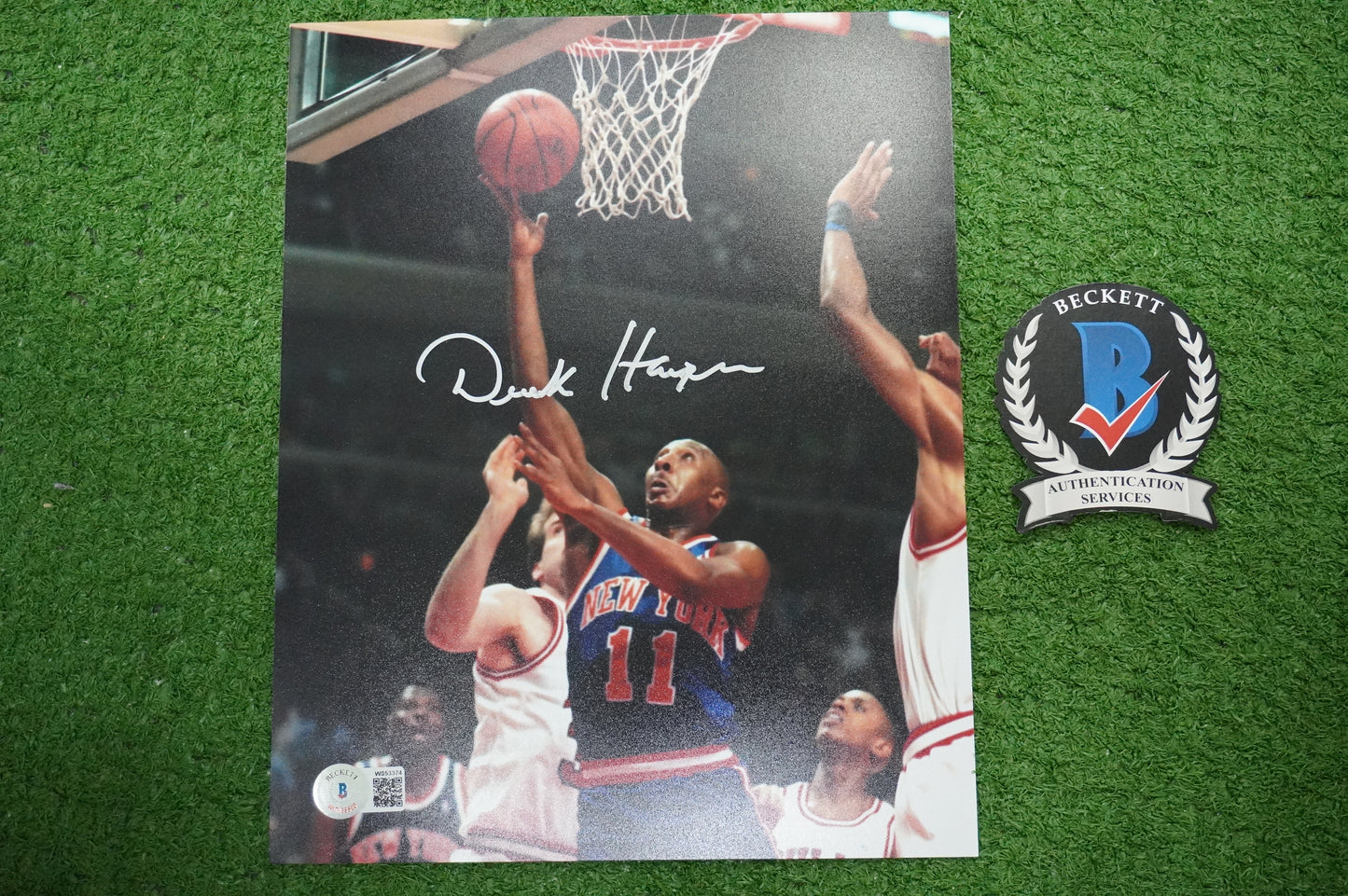 DEREK HARPER Signed 8x10 Photo NEW YORK KNICKS DALLAS MAVERICKS BAS COA