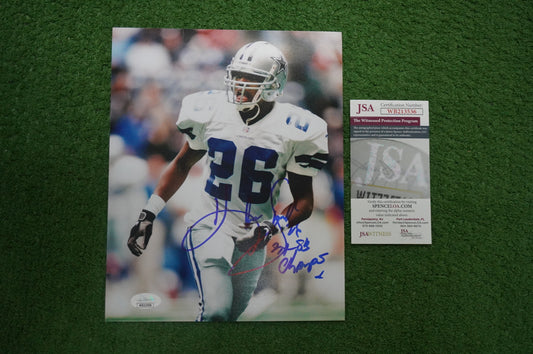 KEVIN SMITH DALLAS COWBOYS SIGNED 8x10 PHOTO with 3X SB CHAMPS JSA COA