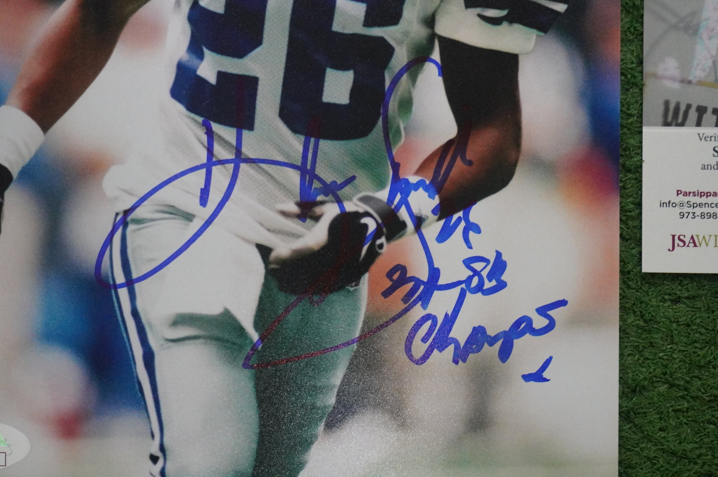 KEVIN SMITH DALLAS COWBOYS SIGNED 8x10 PHOTO with 3X SB CHAMPS JSA COA