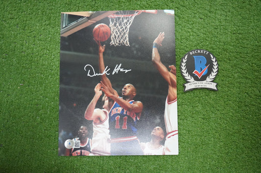 DEREK HARPER Signed 8x10 Photo NEW YORK KNICKS DALLAS MAVERICKS BAS COA
