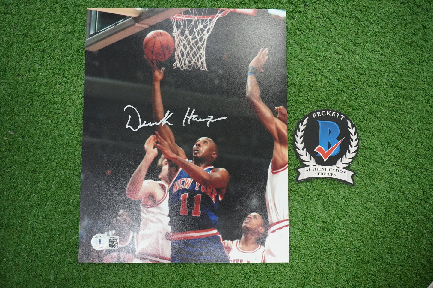 DEREK HARPER Signed 8x10 Photo NEW YORK KNICKS DALLAS MAVERICKS BAS COA