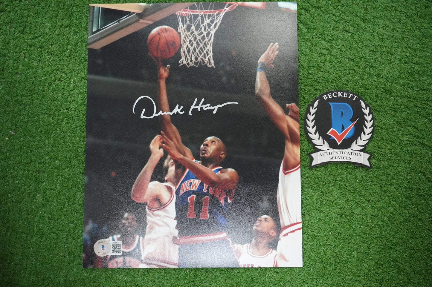 DEREK HARPER Signed 8x10 Photo NEW YORK KNICKS DALLAS MAVERICKS BAS COA