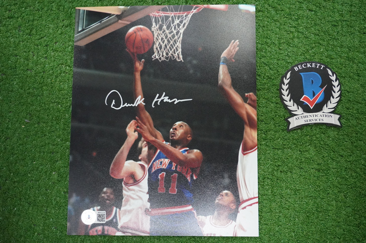 DEREK HARPER Signed 8x10 Photo NEW YORK KNICKS DALLAS MAVERICKS BAS COA