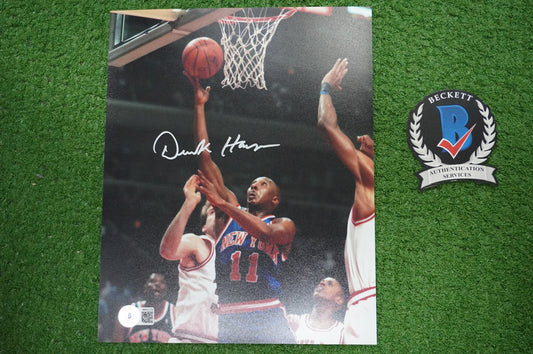 DEREK HARPER Signed 8x10 Photo NEW YORK KNICKS DALLAS MAVERICKS BAS COA