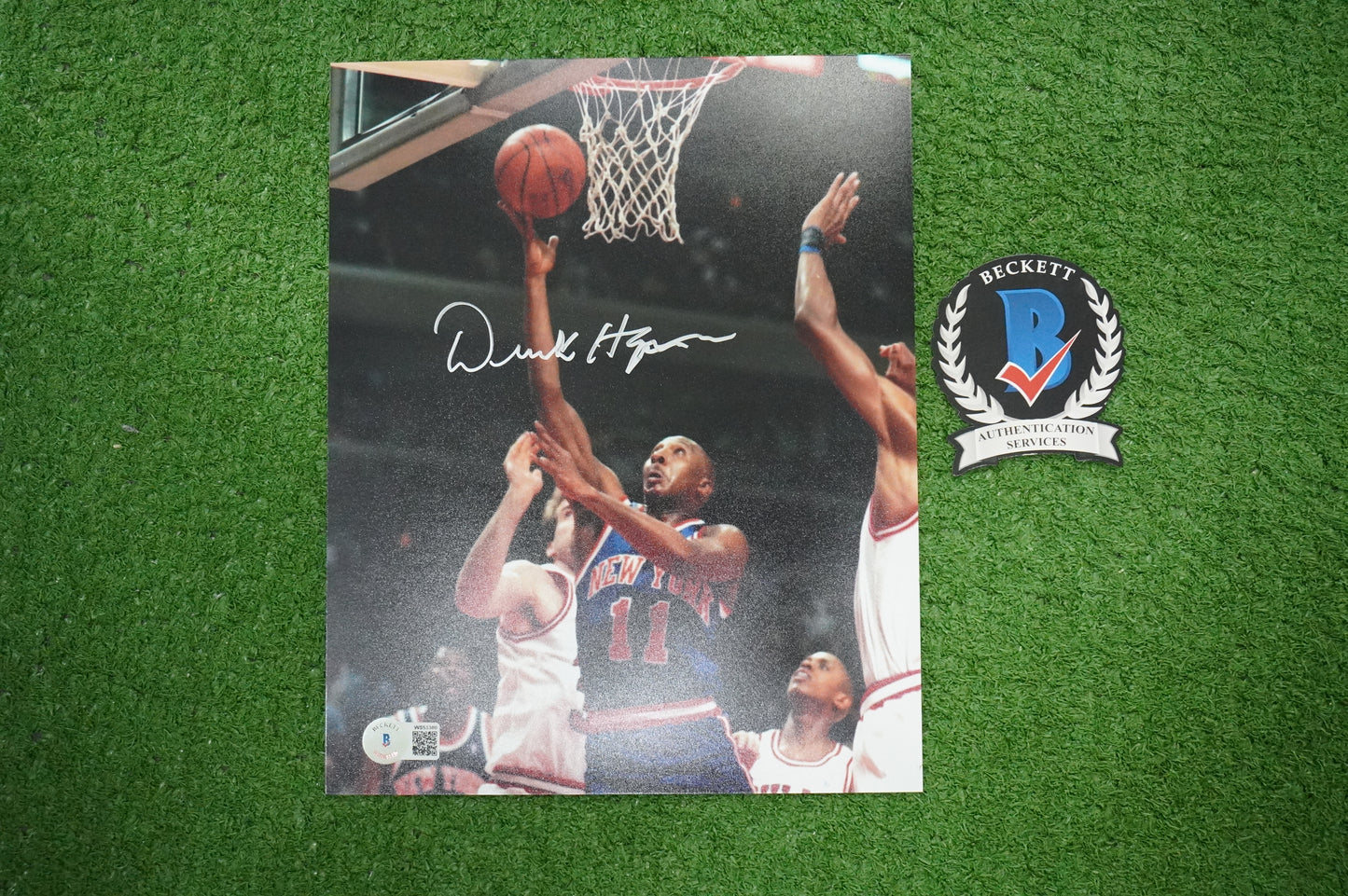 DEREK HARPER Signed 8x10 Photo NEW YORK KNICKS DALLAS MAVERICKS BAS COA