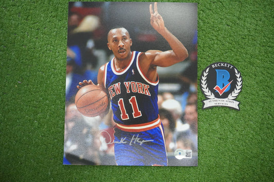 DEREK HARPER Signed 8x10 Photo NEW YORK KNICKS DALLAS MAVERICKS BAS COA