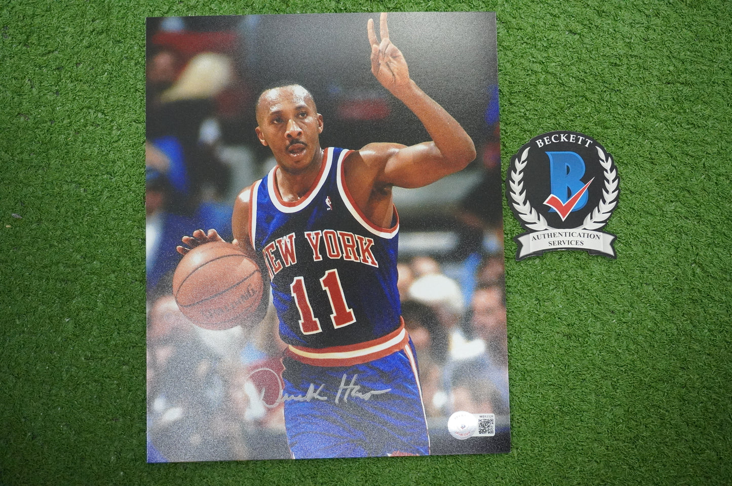 DEREK HARPER Signed 8x10 Photo NEW YORK KNICKS DALLAS MAVERICKS BAS COA