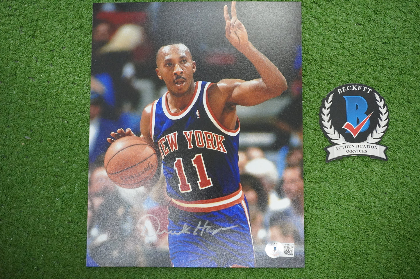 DEREK HARPER Signed 8x10 Photo NEW YORK KNICKS DALLAS MAVERICKS BAS COA