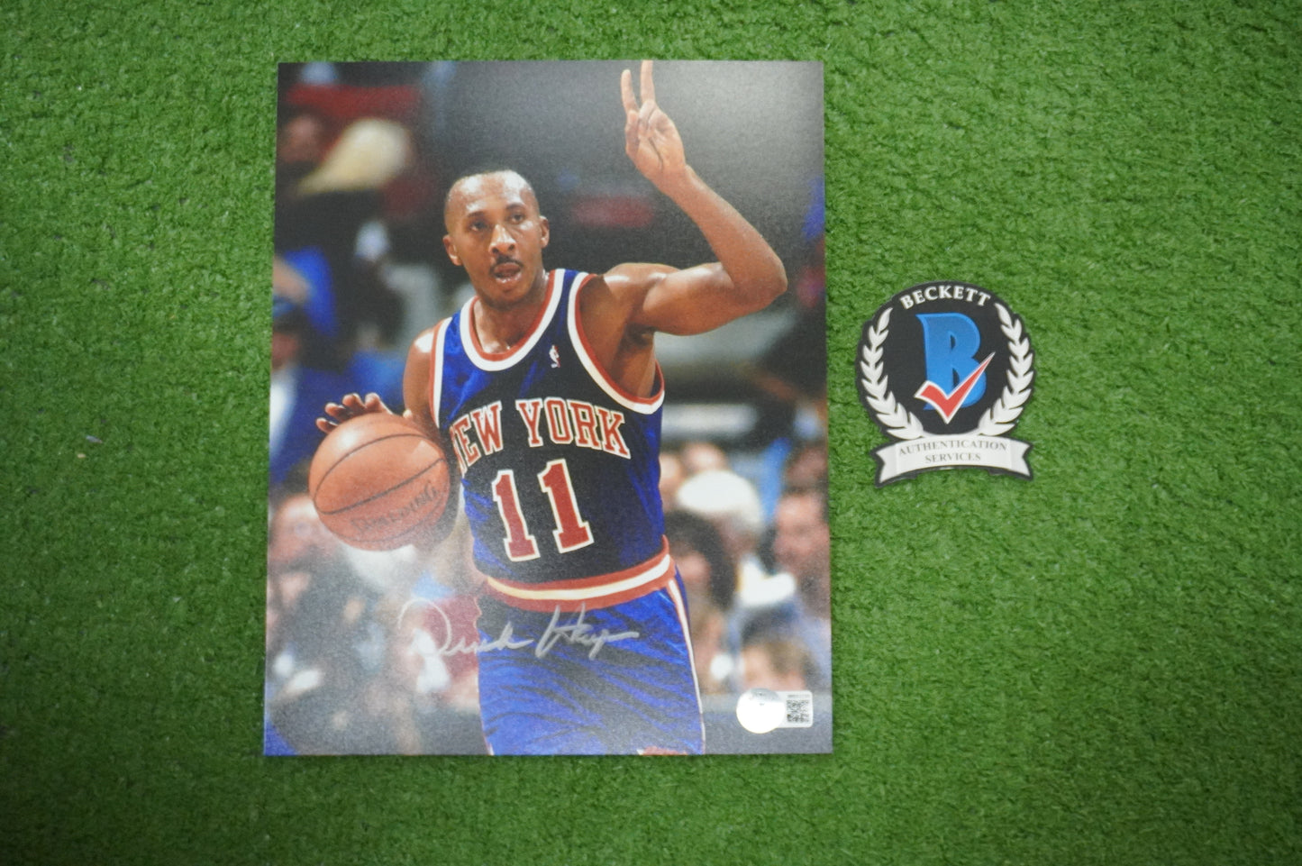 DEREK HARPER Signed 8x10 Photo NEW YORK KNICKS DALLAS MAVERICKS BAS COA