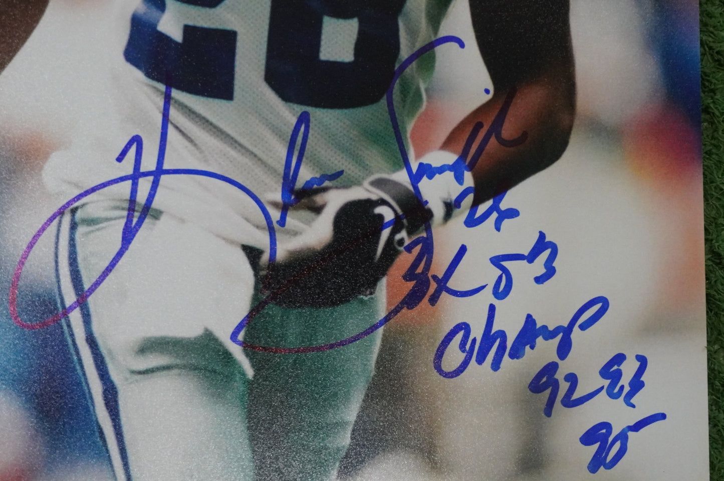 KEVIN SMITH DALLAS COWBOYS SIGNED 8x10 PHOTO with 3X SB CHAMPS JSA COA