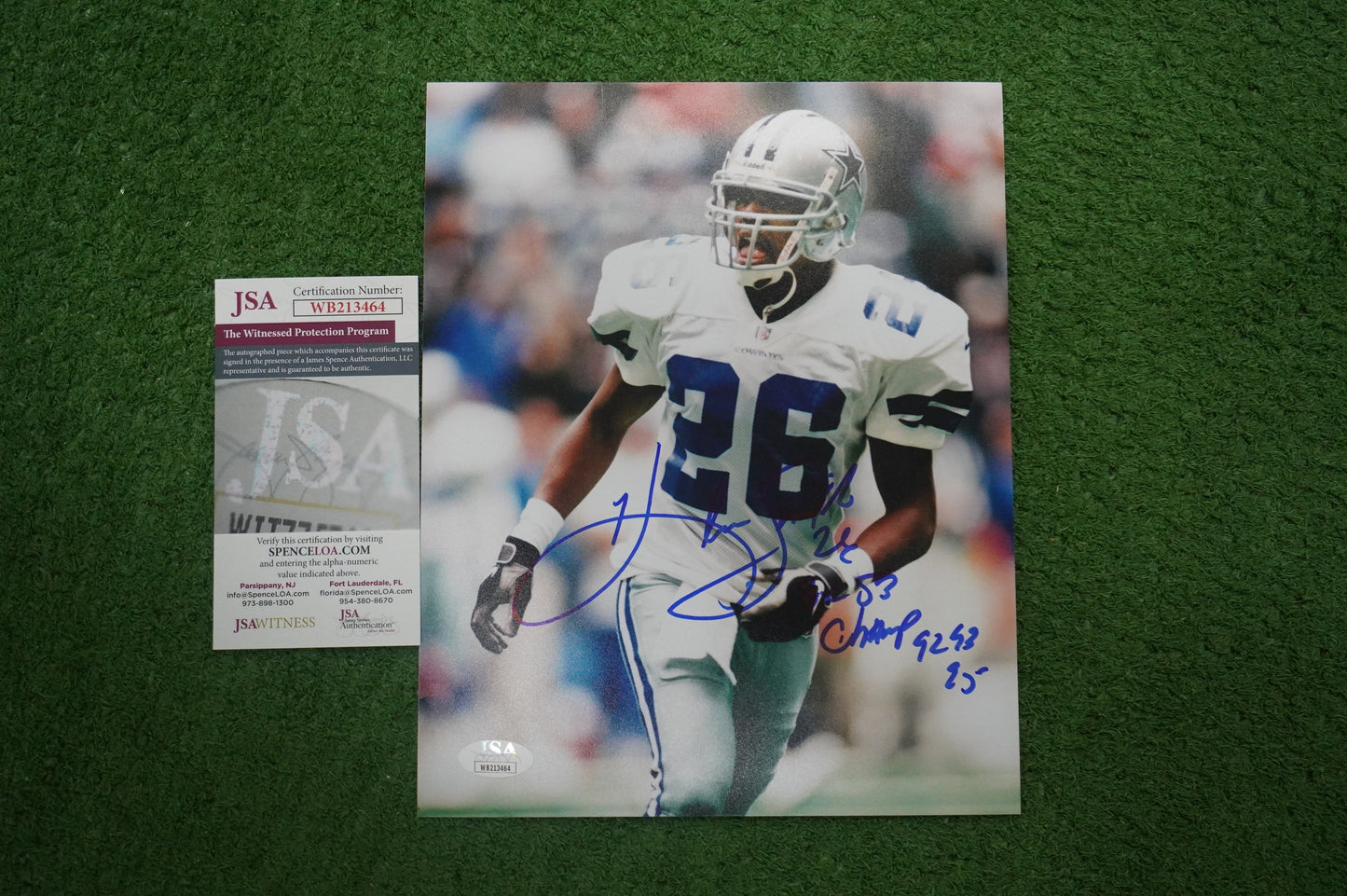 KEVIN SMITH DALLAS COWBOYS SIGNED 8x10 PHOTO with 3X SB CHAMPS JSA COA