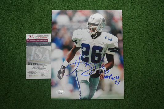 KEVIN SMITH DALLAS COWBOYS SIGNED 8x10 PHOTO with 3X SB CHAMPS JSA COA