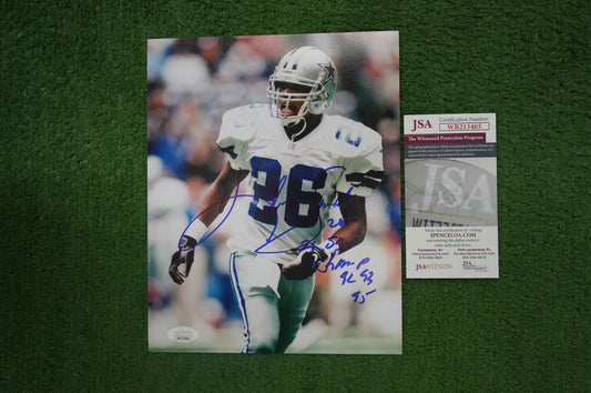 KEVIN SMITH DALLAS COWBOYS SIGNED 8x10 PHOTO with 3X SB CHAMPS JSA COA