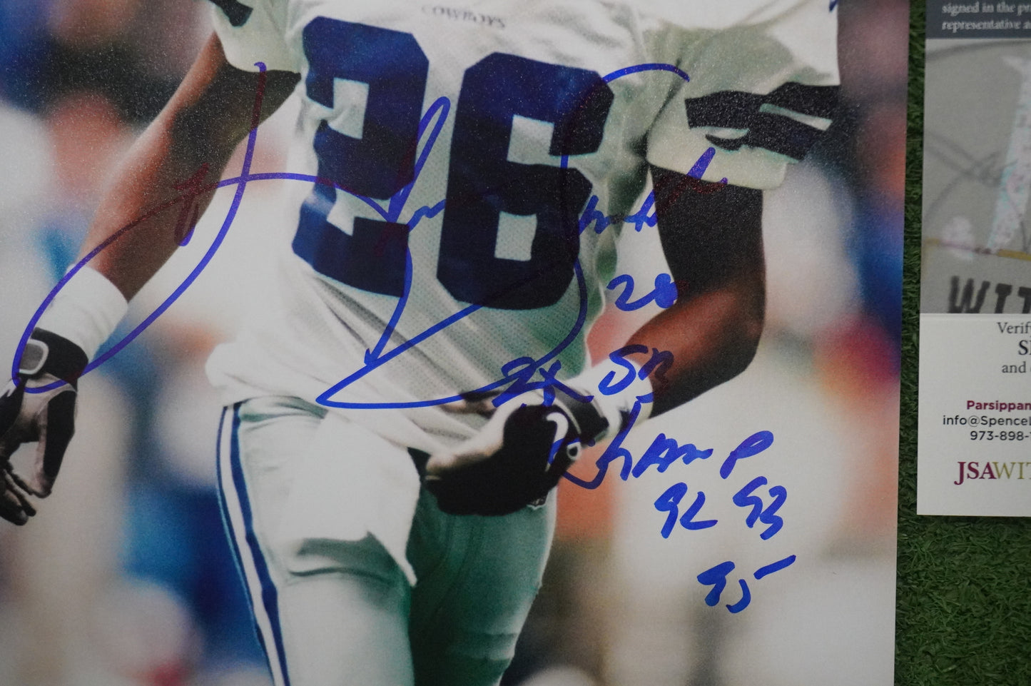 KEVIN SMITH DALLAS COWBOYS SIGNED 8x10 PHOTO with 3X SB CHAMPS JSA COA