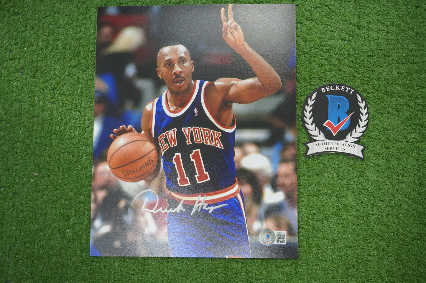 DEREK HARPER Signed 8x10 Photo NEW YORK KNICKS DALLAS MAVERICKS BAS COA
