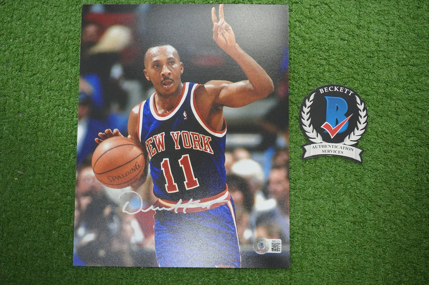 DEREK HARPER Signed 8x10 Photo NEW YORK KNICKS DALLAS MAVERICKS BAS COA