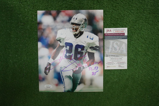 KEVIN SMITH DALLAS COWBOYS SIGNED 8x10 PHOTO with 3X SB CHAMPS JSA COA