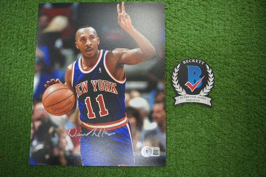 DEREK HARPER Signed 8x10 Photo NEW YORK KNICKS DALLAS MAVERICKS BAS COA
